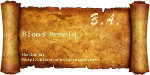 Blond Arnold névjegykártya